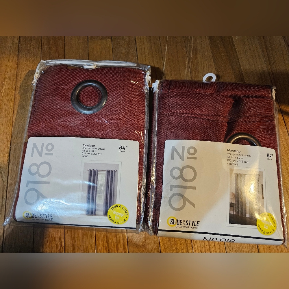 Montego Burgundy Curtains 2 Total